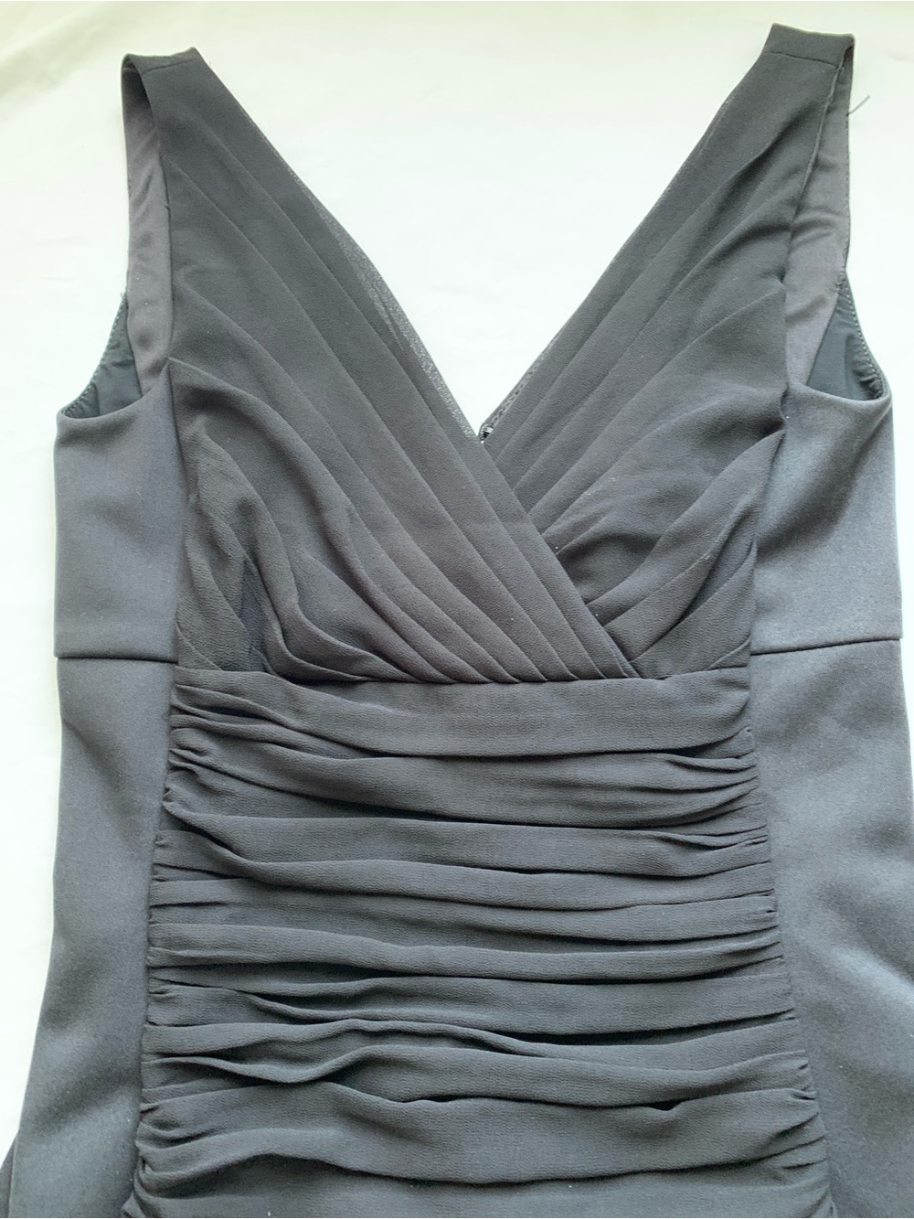 White House Black Market (WHBM) Ruched Sleeveless V-Neck  Cocktail Dress - Picture 6 of 14